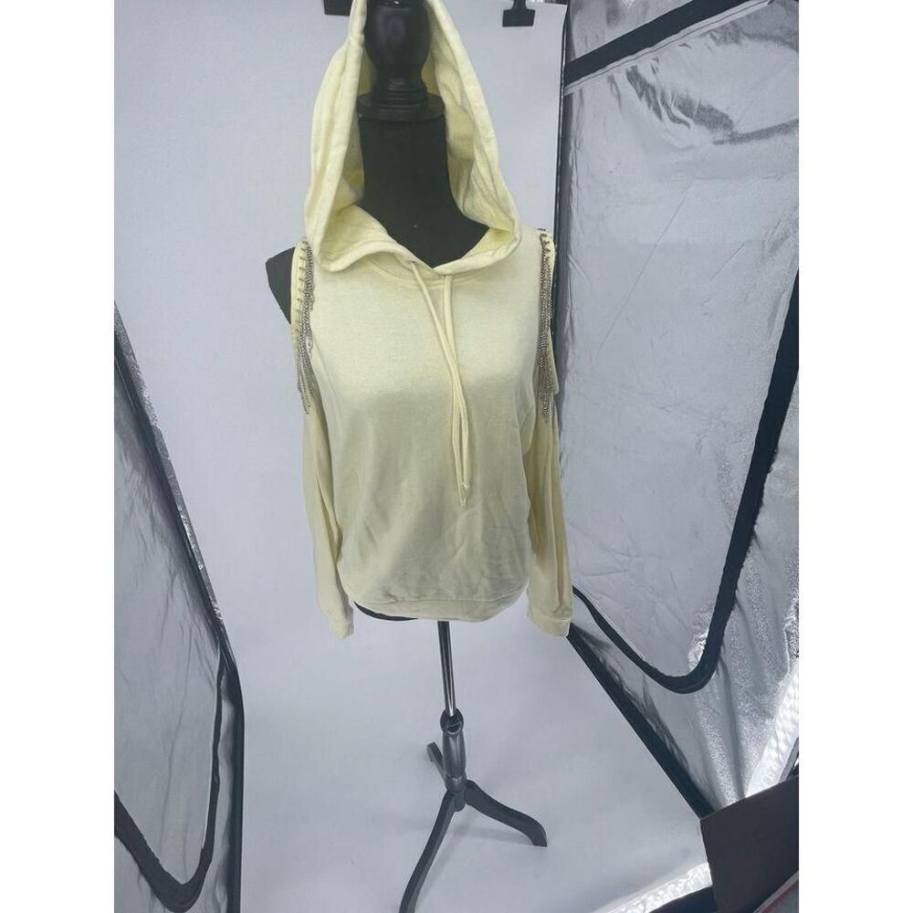 INC international concepts yellow hooded sweater size large S-3